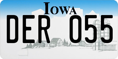 IA license plate DER055