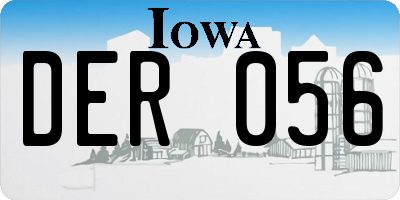 IA license plate DER056