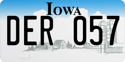 IA license plate DER057