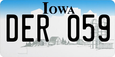 IA license plate DER059