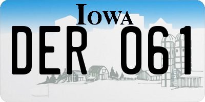 IA license plate DER061