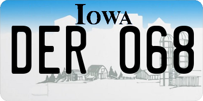 IA license plate DER068
