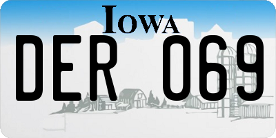 IA license plate DER069