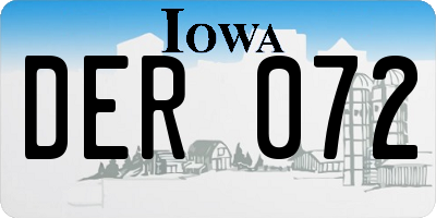 IA license plate DER072