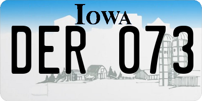 IA license plate DER073