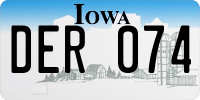 IA license plate DER074