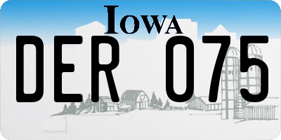IA license plate DER075