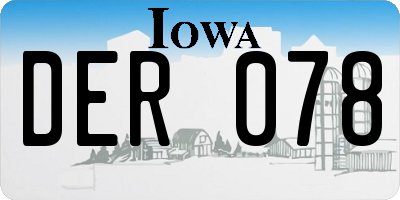 IA license plate DER078