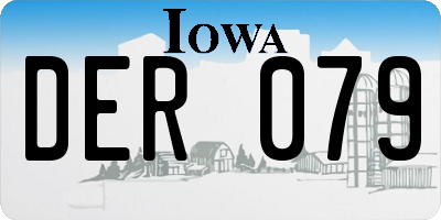 IA license plate DER079