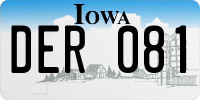 IA license plate DER081
