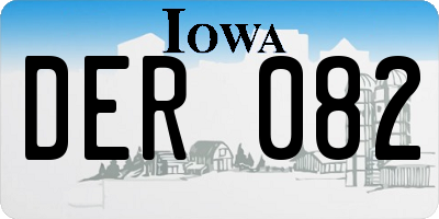 IA license plate DER082