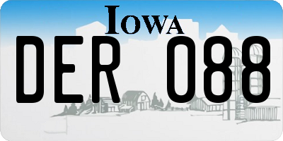 IA license plate DER088