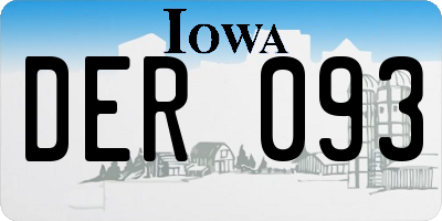 IA license plate DER093