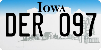 IA license plate DER097
