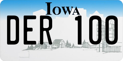 IA license plate DER100