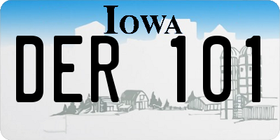 IA license plate DER101