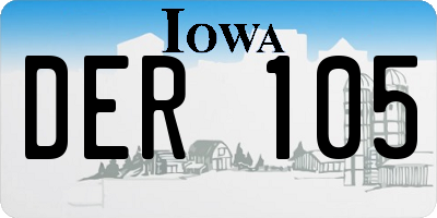 IA license plate DER105