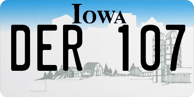 IA license plate DER107