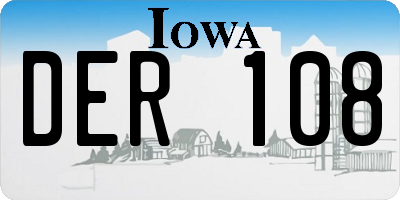 IA license plate DER108