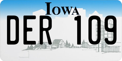 IA license plate DER109