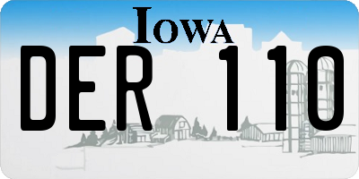 IA license plate DER110