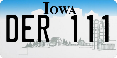 IA license plate DER111