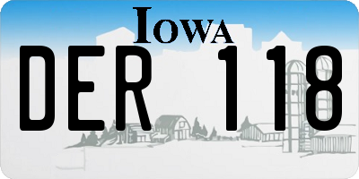 IA license plate DER118