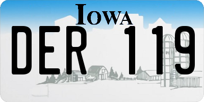 IA license plate DER119