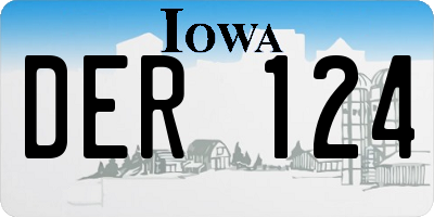 IA license plate DER124