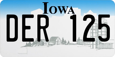 IA license plate DER125
