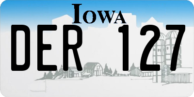 IA license plate DER127