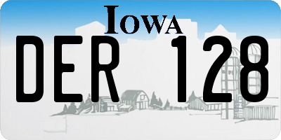 IA license plate DER128