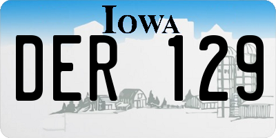 IA license plate DER129