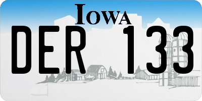 IA license plate DER133