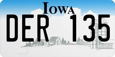 IA license plate DER135