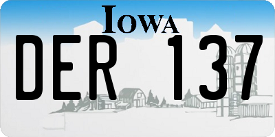 IA license plate DER137