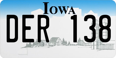 IA license plate DER138