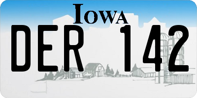 IA license plate DER142
