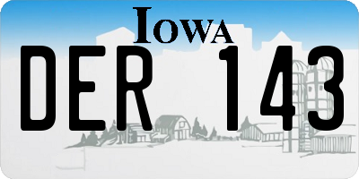 IA license plate DER143
