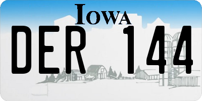 IA license plate DER144