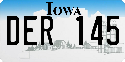 IA license plate DER145