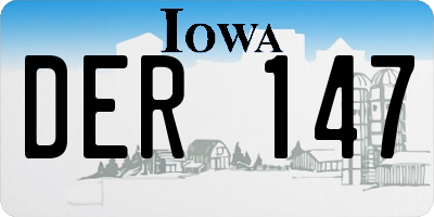 IA license plate DER147