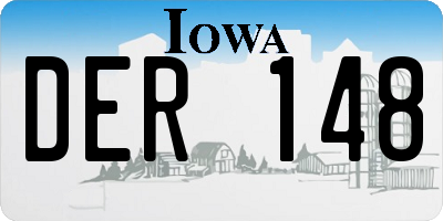 IA license plate DER148