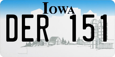 IA license plate DER151