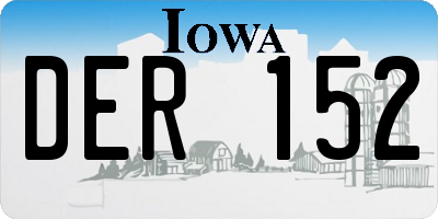 IA license plate DER152