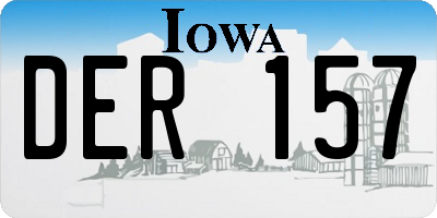 IA license plate DER157
