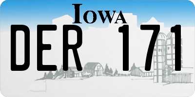 IA license plate DER171