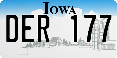 IA license plate DER177