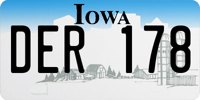 IA license plate DER178