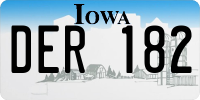 IA license plate DER182